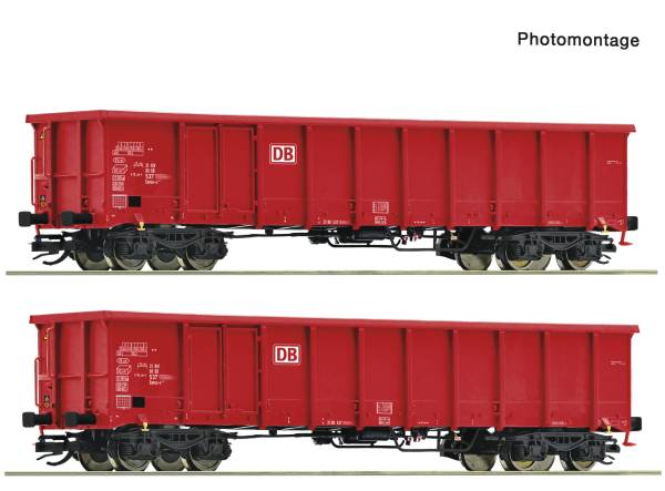 ROCO 6680052 - 2-tlg. Set: Offene Güterwagen, DB AG